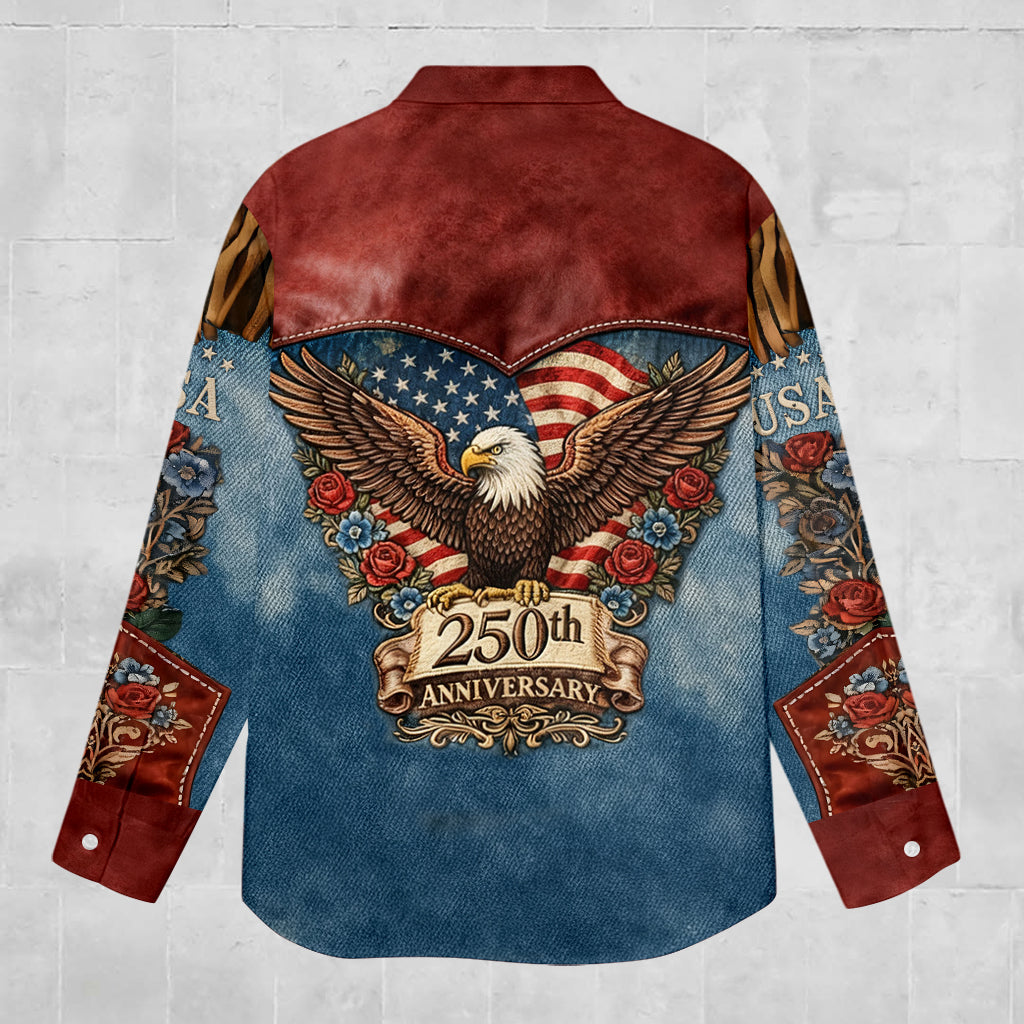 American 250th Anniversary Distressed Western - Western Outfit Button-Up Shirt