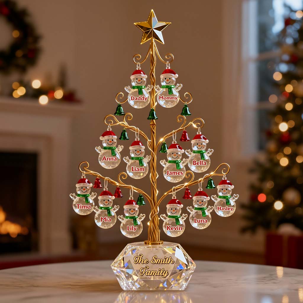 Frohe Weihnachten – Personalisierte Acrylplakette in individueller Familienform