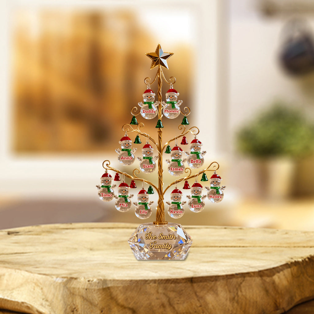 Frohe Weihnachten – Personalisierte Acrylplakette in individueller Familienform