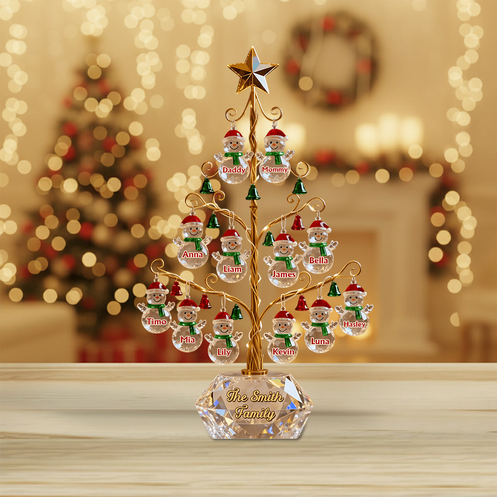 Frohe Weihnachten – Personalisierte Acrylplakette in individueller Familienform