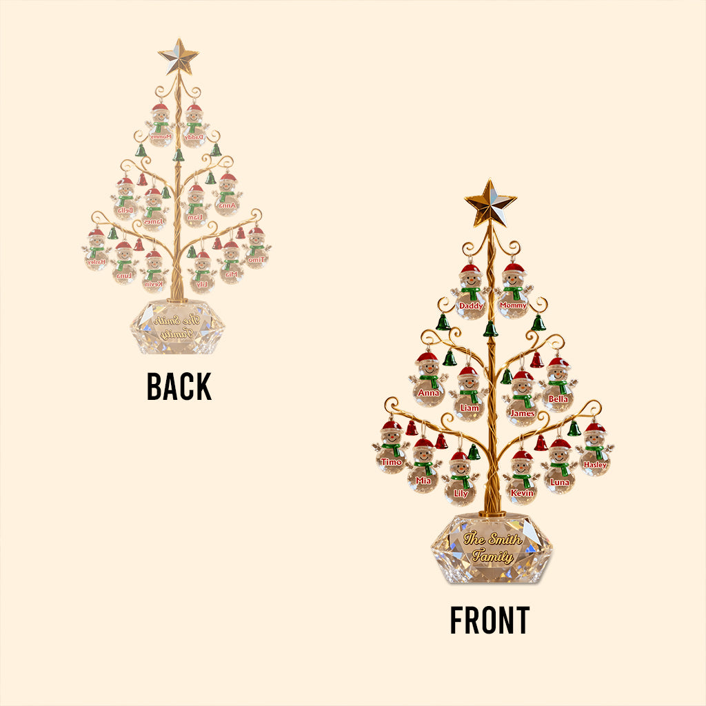 Frohe Weihnachten – Personalisierte Acrylplakette in individueller Familienform