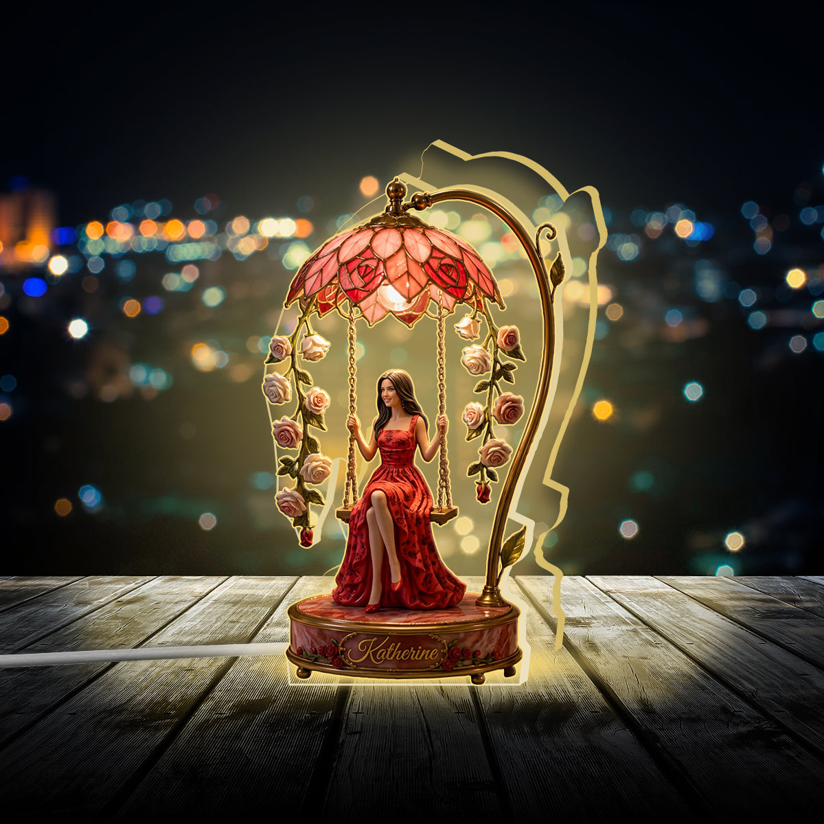 Any Flower Gift For Your Loved Ones - Personalized Self Love Acrylic LED Night Light