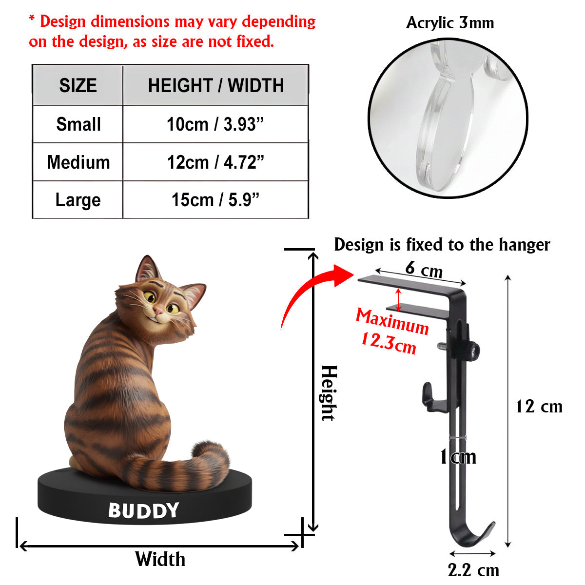 Funny Cats - Personalized Cat Shaped Stocking Hanger