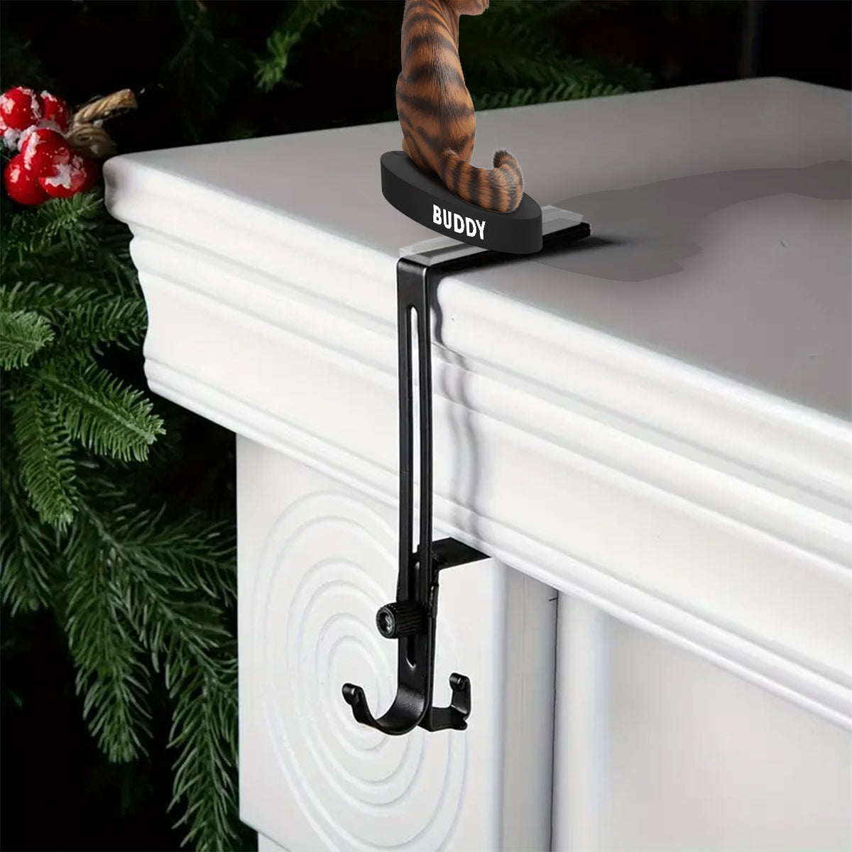 Funny Cats - Personalized Cat Shaped Stocking Hanger