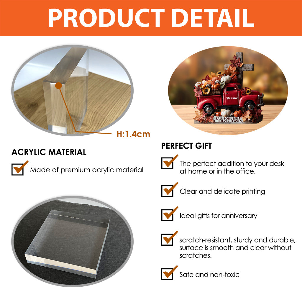 Verliebe dich in Jesus – Personalisierte Acrylplakette in Herbstform