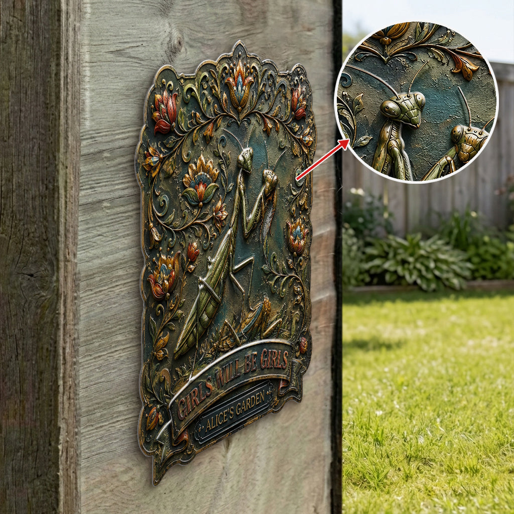 Lustiges Schild Garten Dekoration - Personalisierte 3D-gedruckte Metalltafel