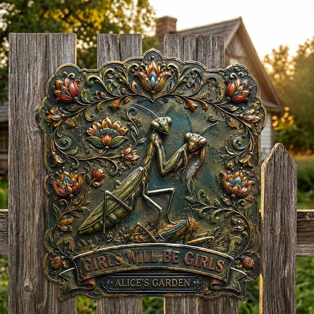 Lustiges Schild Garten Dekoration - Personalisierte 3D-gedruckte Metalltafel
