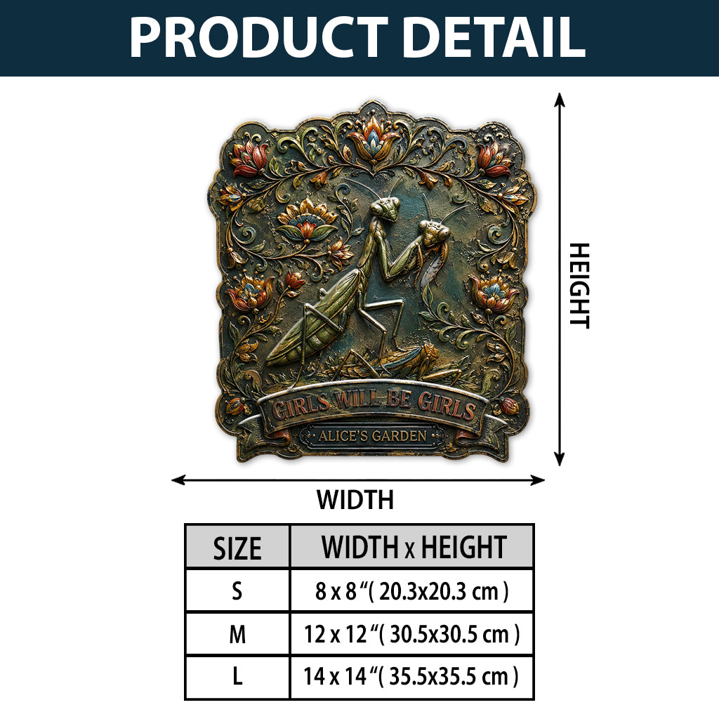 Lustiges Schild Garten Dekoration - Personalisierte 3D-gedruckte Metalltafel