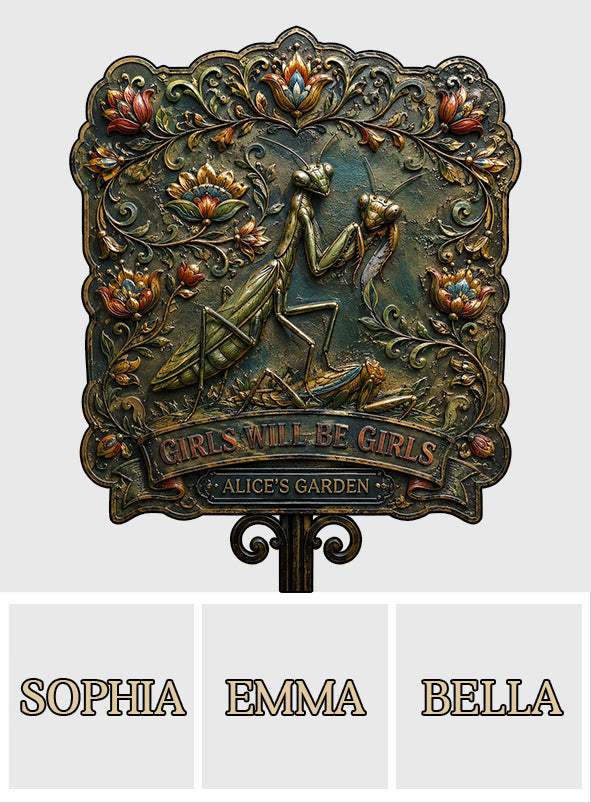 Lustiges Schild Garten Dekoration - Personalisierte 3D-gedruckte Metalltafel