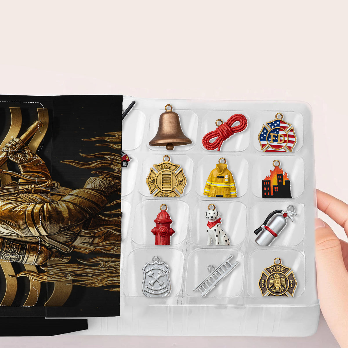 Feuerwehr-Kollektion – Personalisierter Feuerwehr-Adventskalender mit Ornamenten