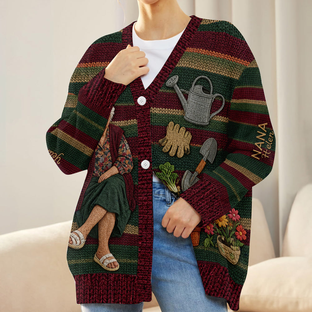 Gardener Of The Year - Personalized Gardening Cardigan Sweater