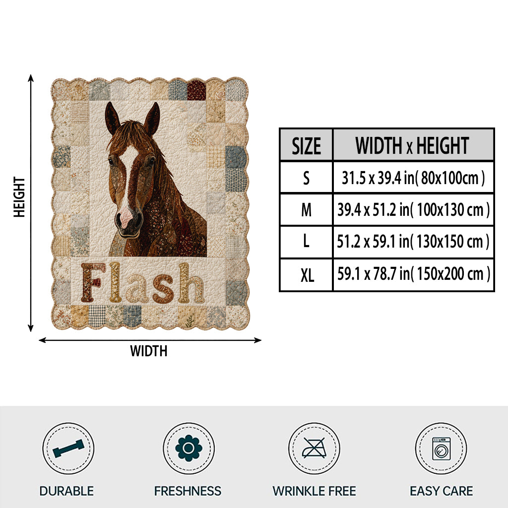 Love Horse - Personalized Horse Shaped Fleece Blanket