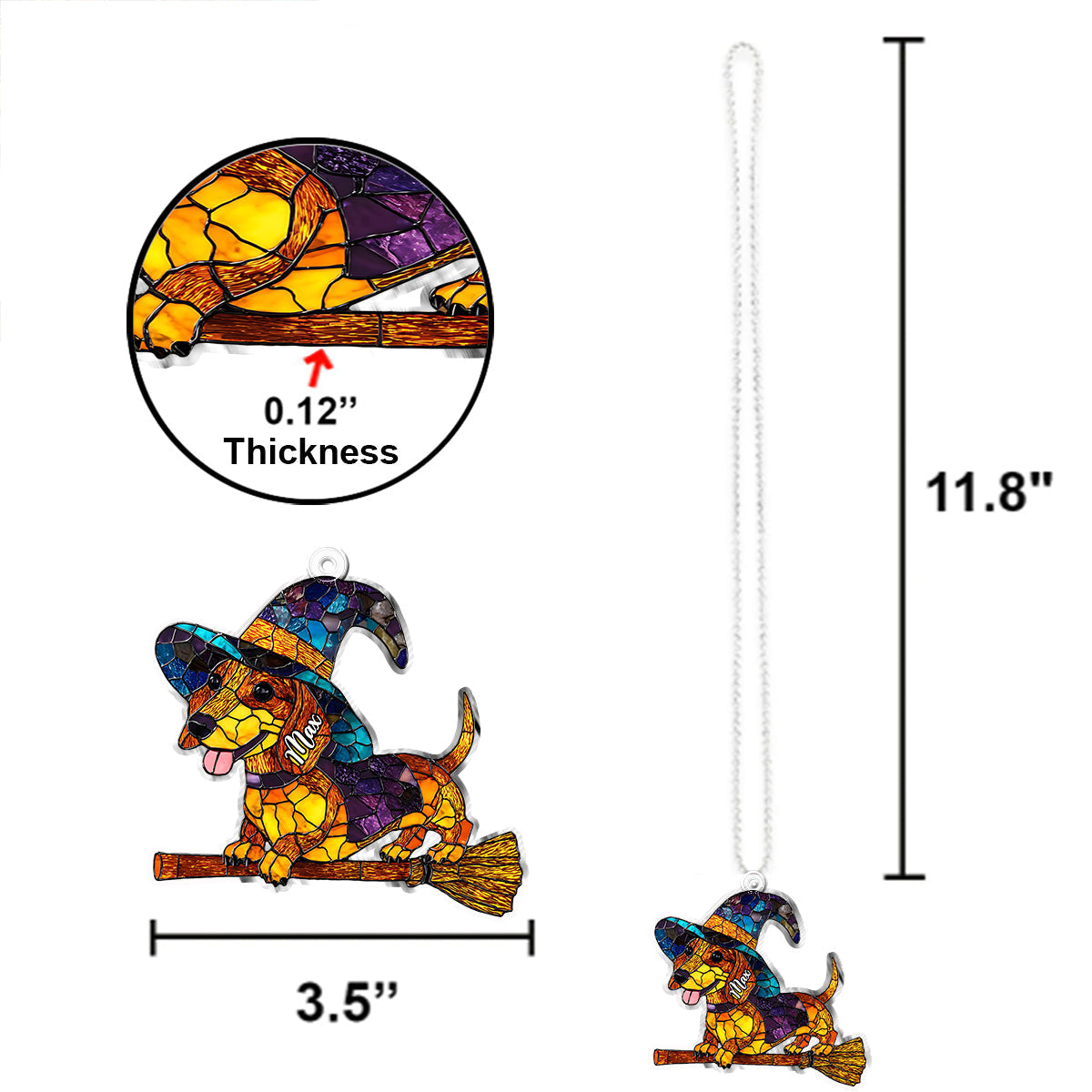 Gruseliges Halloween – Personalisierter Autoanhänger in Hundeform
