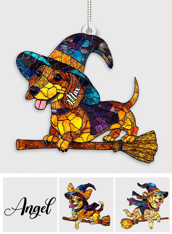 Gruseliges Halloween – Personalisierter Autoanhänger in Hundeform