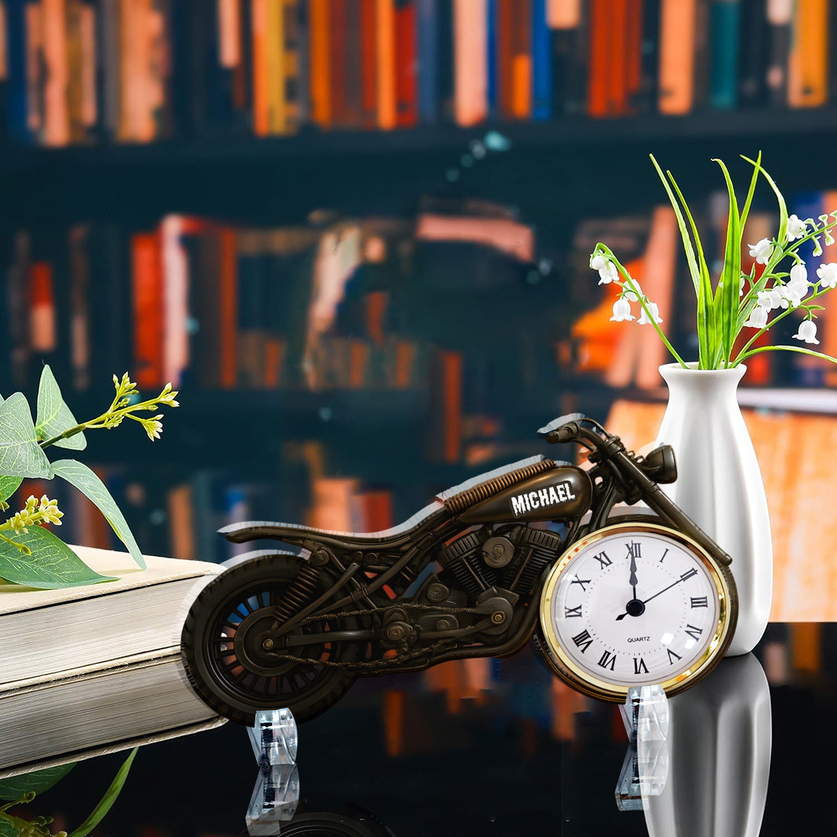 Zeit zum Fahren – Personalisierte Acryl-Uhrenplakette für Biker