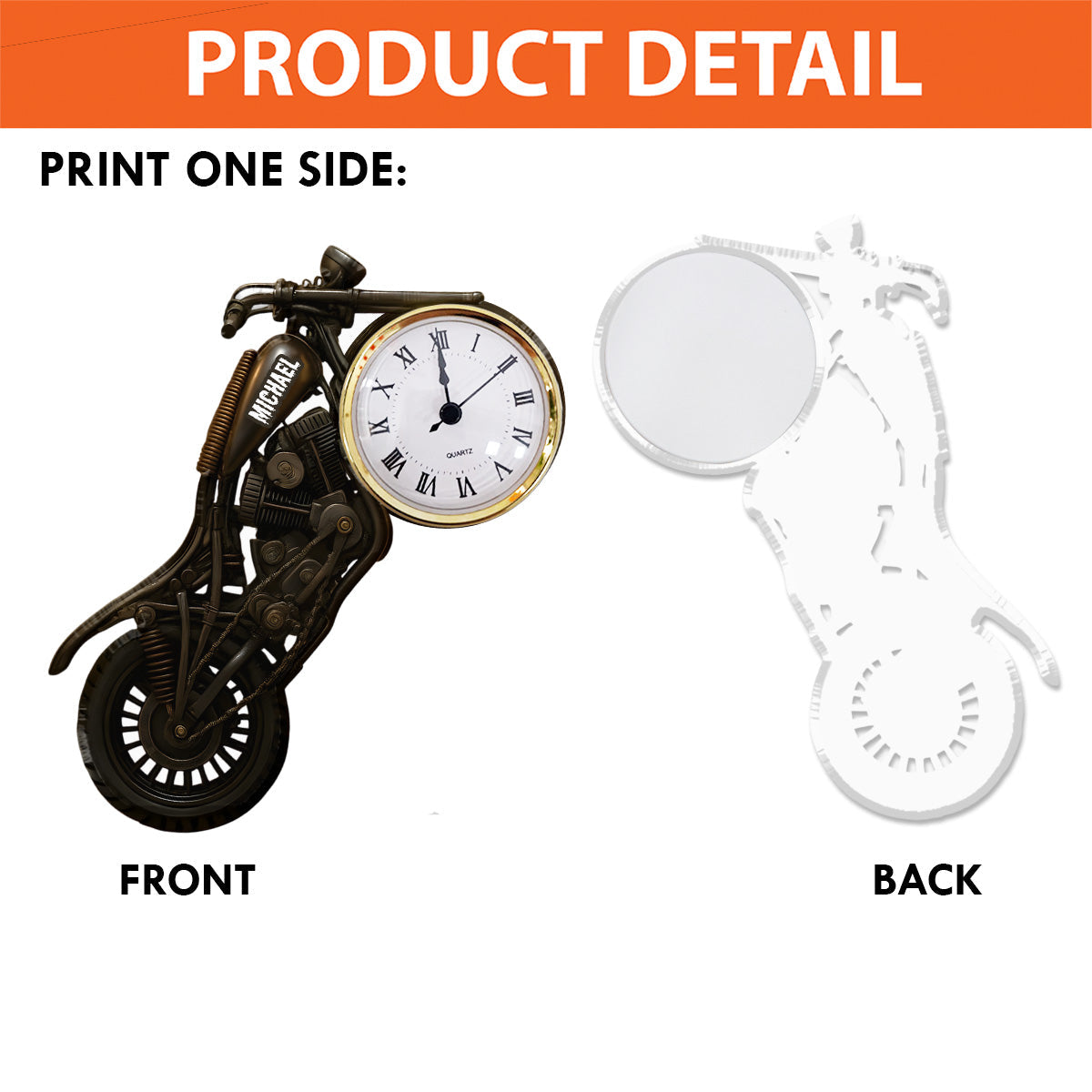 Zeit zum Fahren – Personalisierte Acryl-Uhrenplakette für Biker