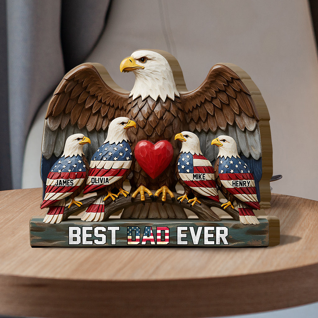 Best Dad Ever - Personalized Father Shaped Wooden Puzzle