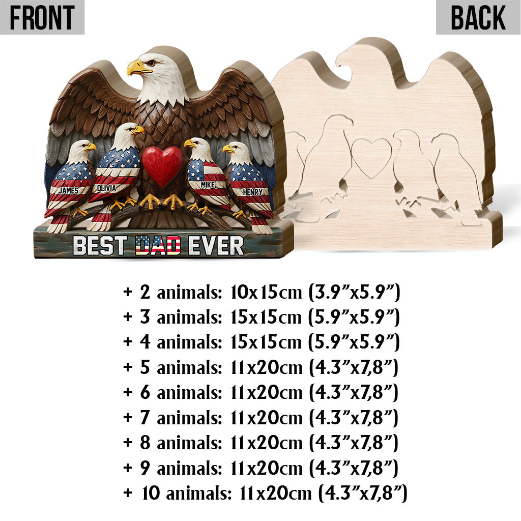 Best Dad Ever - Personalized Father Shaped Wooden Puzzle