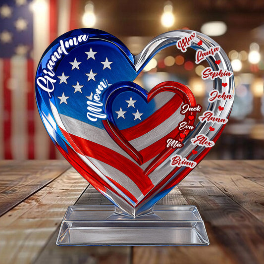 Stolze Oma und Mama – Personalisierte Acrylplakette in individueller Form für Oma