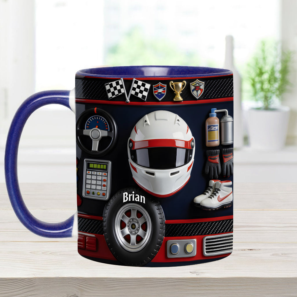 Born to Race – Personalisierte Tasse und Untersetzer mit Rennsportmotiv