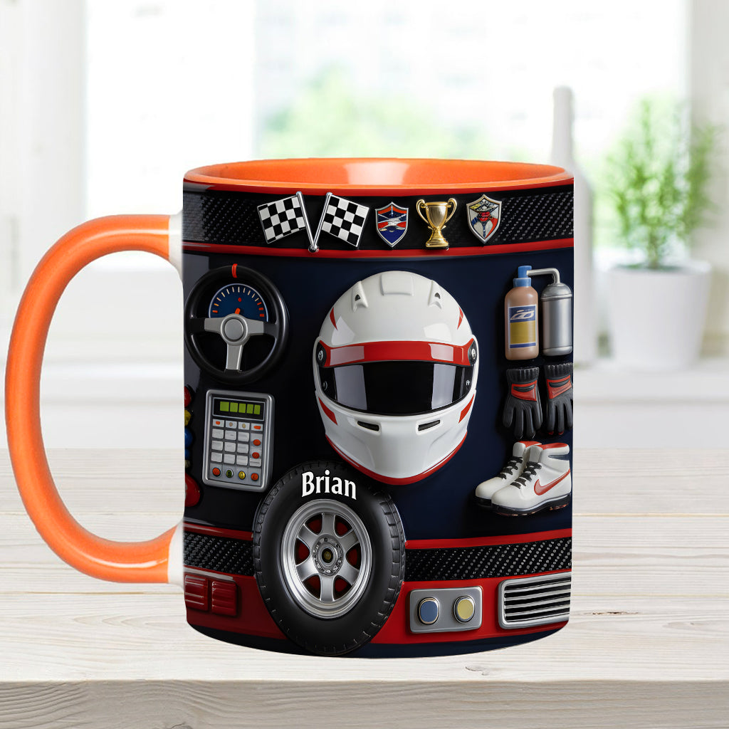 Born to Race – Personalisierte Tasse und Untersetzer mit Rennsportmotiv