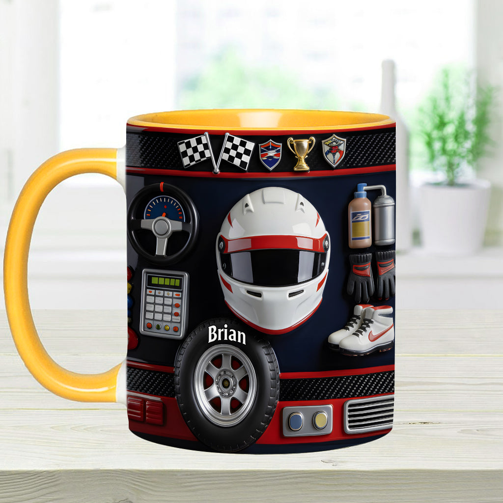 Born to Race – Personalisierte Tasse und Untersetzer mit Rennsportmotiv