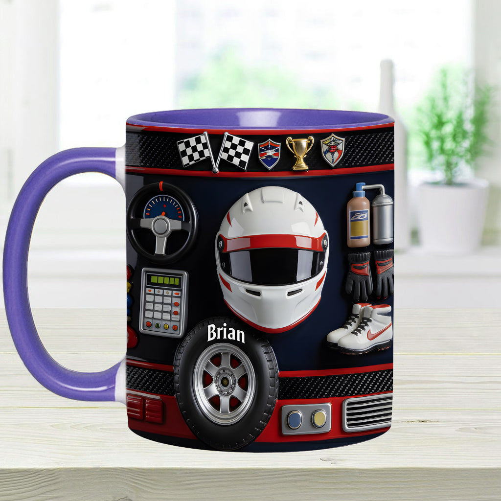 Born to Race – Personalisierte Tasse und Untersetzer mit Rennsportmotiv