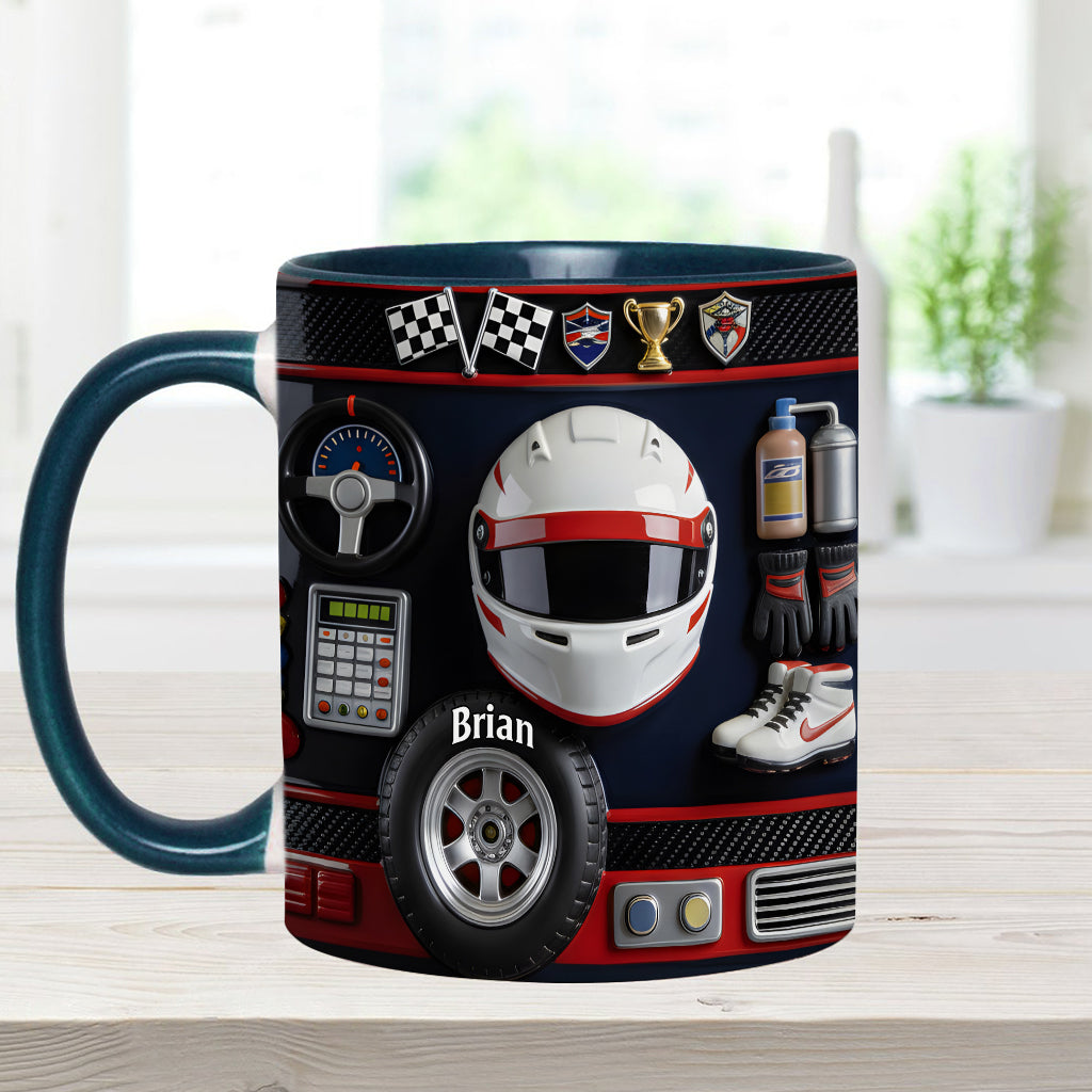 Born to Race – Personalisierte Tasse und Untersetzer mit Rennsportmotiv