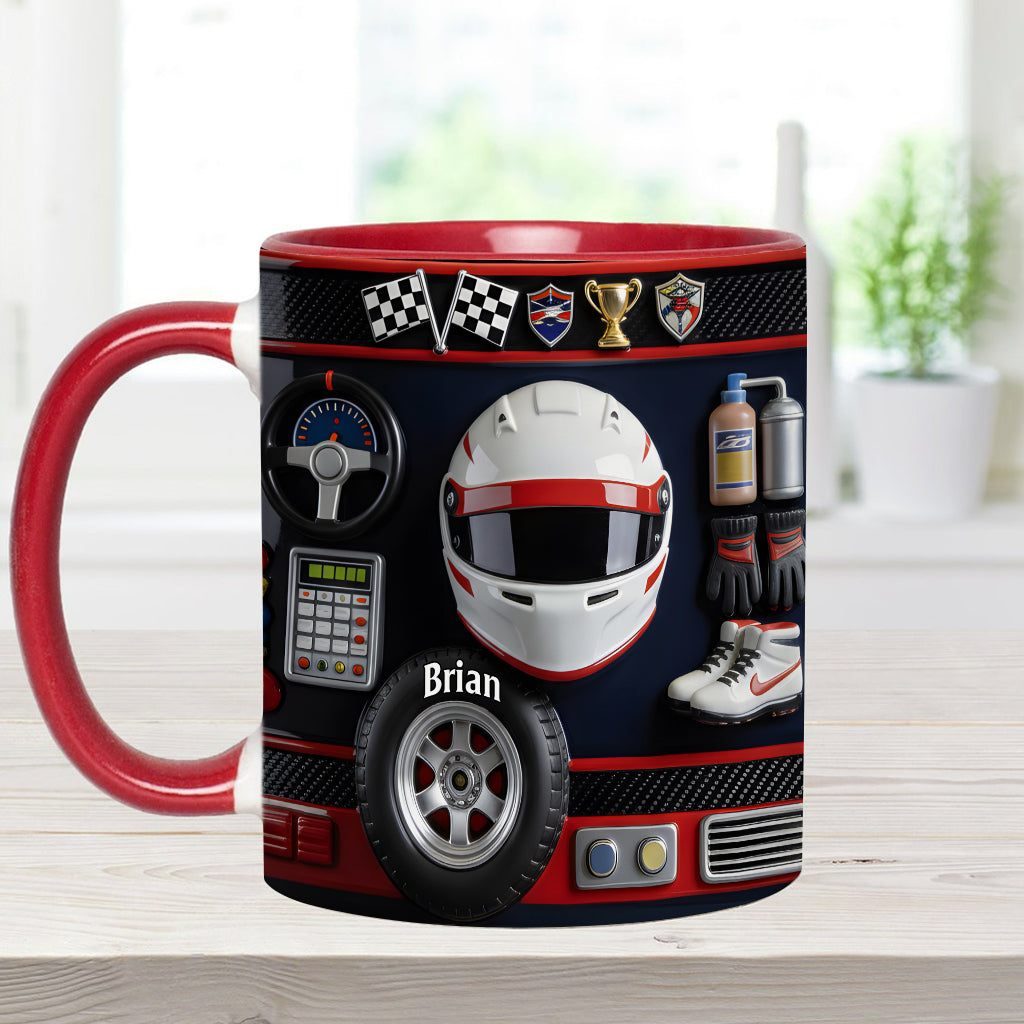 Born to Race – Personalisierte Tasse und Untersetzer mit Rennsportmotiv