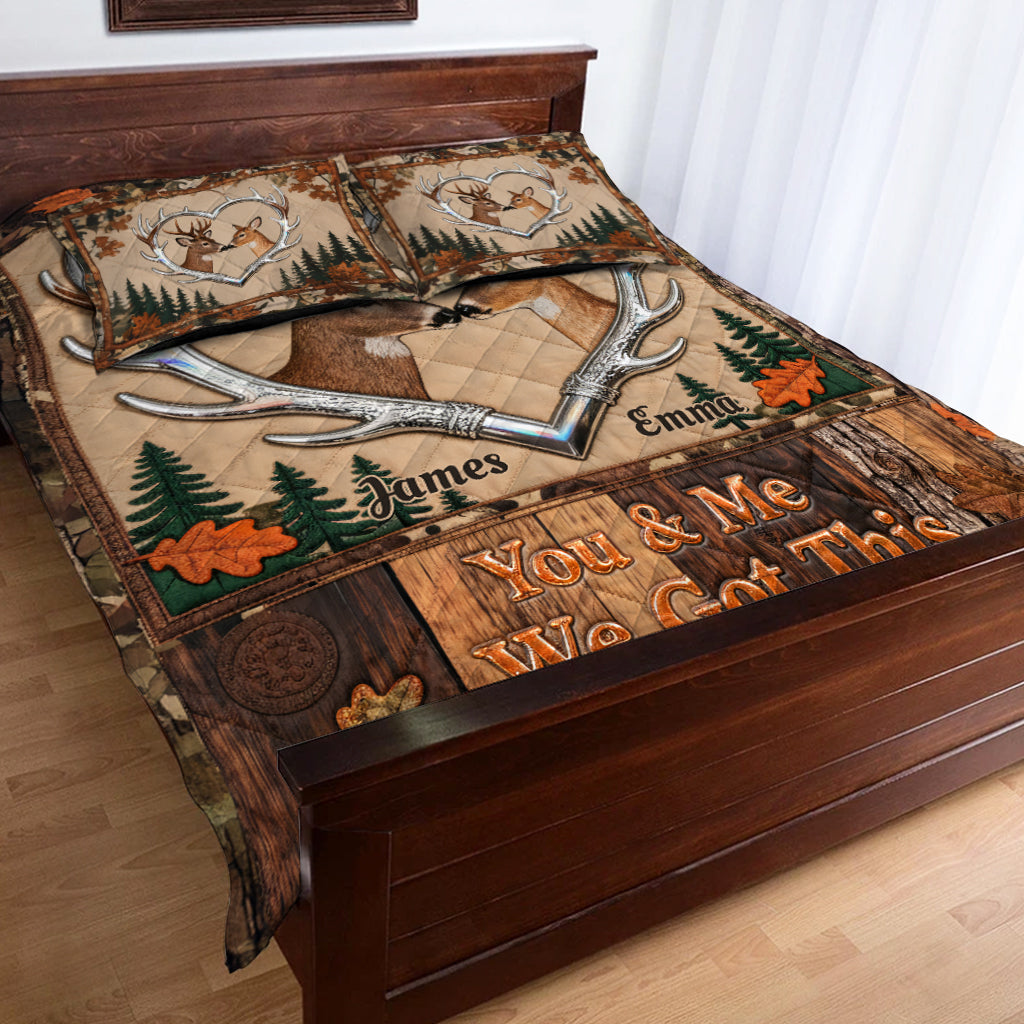 Du und ich, wir schaffen das – Personalisiertes Jagd-Quilt-Set