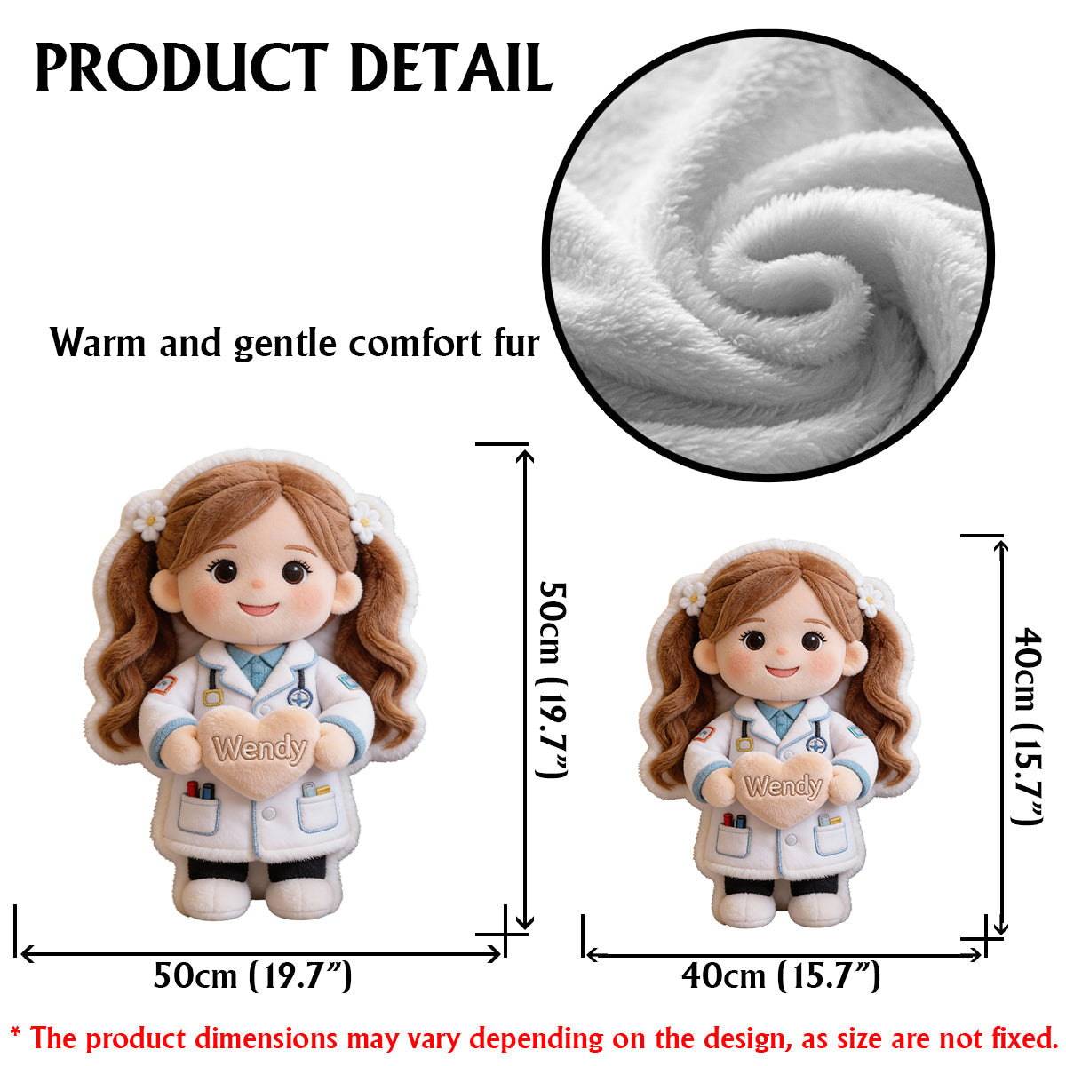 Individuell gestaltbares Kissen in Form eines Kinderkissens mit Kunstfellmotiv – Traumjob!