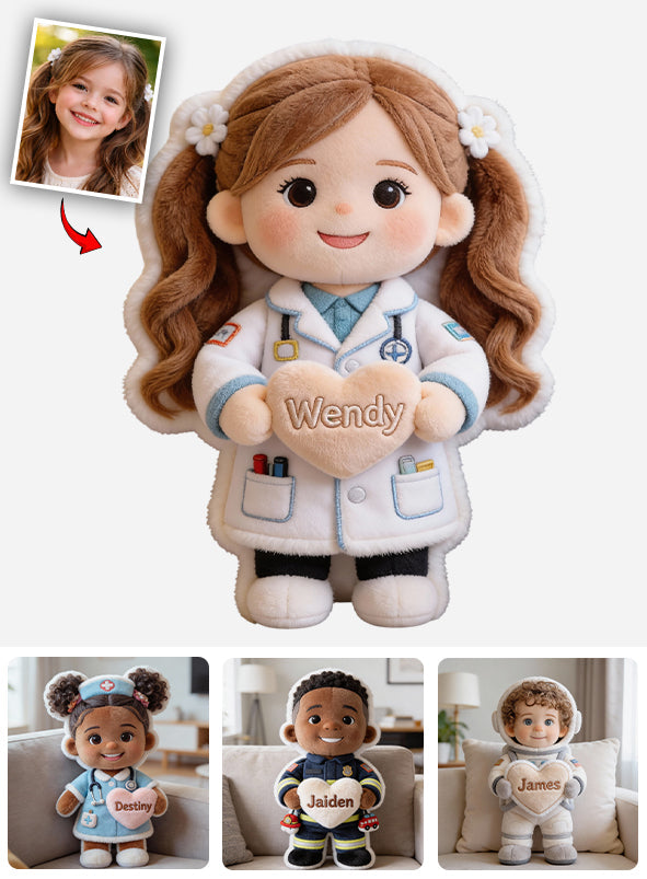 Individuell gestaltbares Kissen in Form eines Kinderkissens mit Kunstfellmotiv – Traumjob!