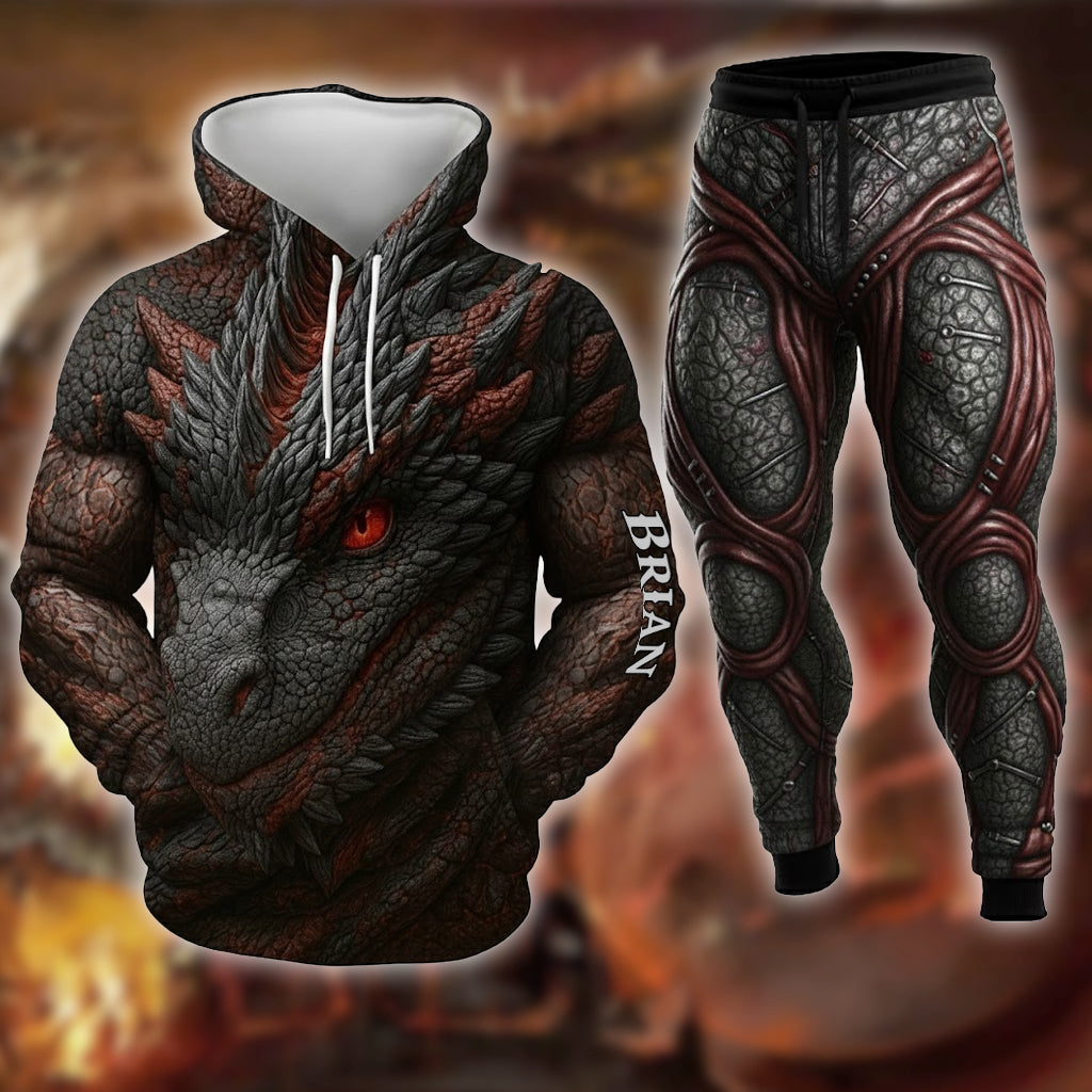 Geschenk für Drachenliebhaber – Personalisierter Drachen-Hoodie und Jogginghose