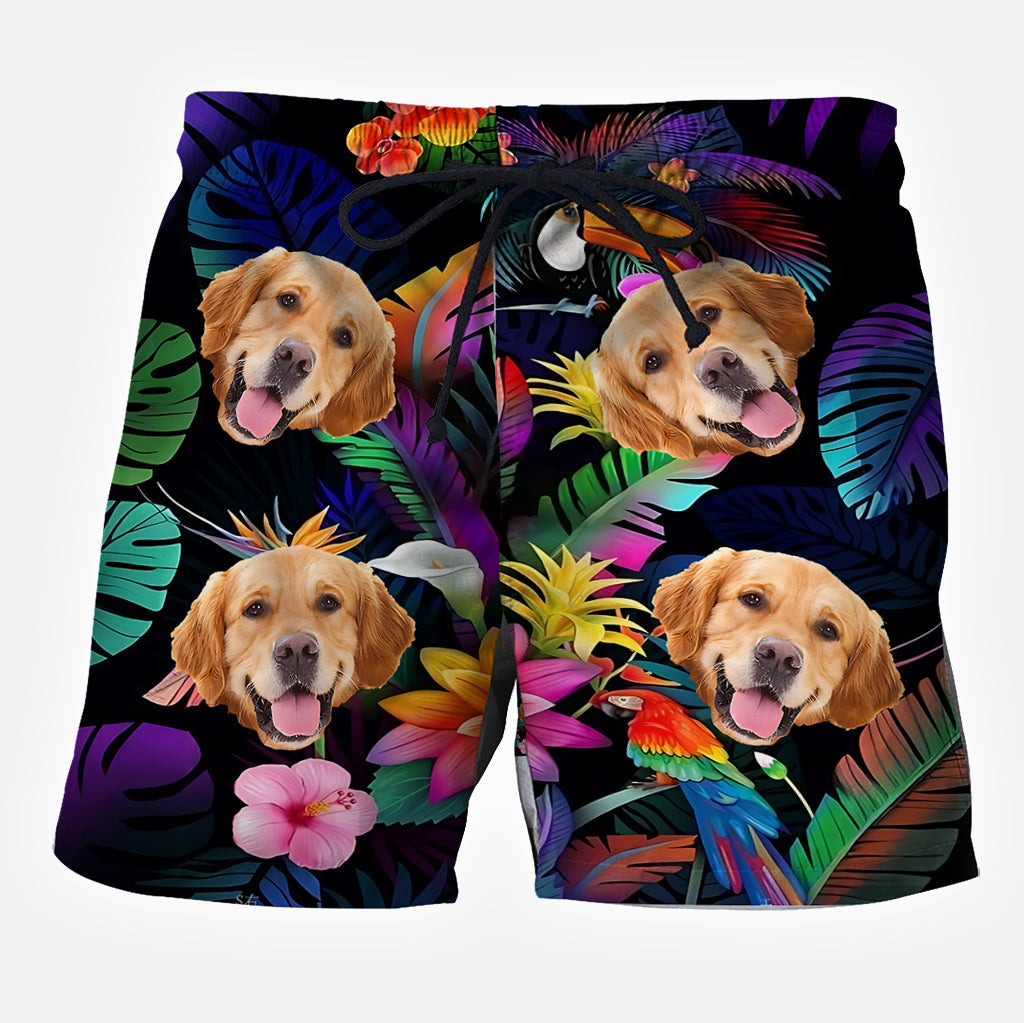 Hawaii-Hundehemd mit Blumenmuster und personalisierte Hunde-Hawaii-Shorts für Herren