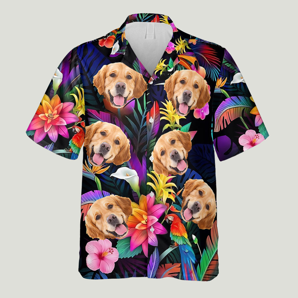 Hawaii-Hundehemd mit Blumenmuster und personalisierte Hunde-Hawaii-Shorts für Herren