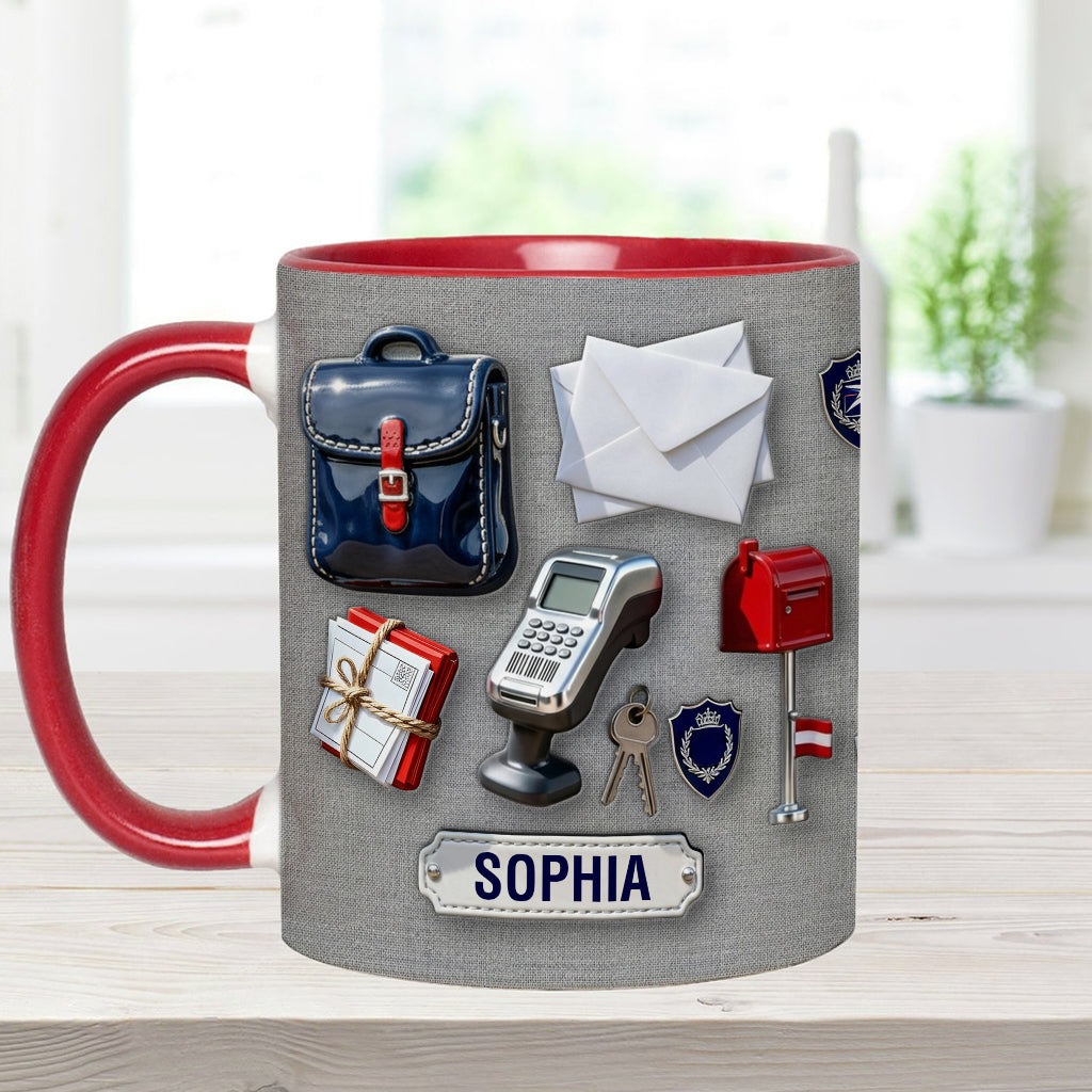 Der beste Postbote der Welt – Personalisierte Tasse und Untersetzer mit Postboten-Motiv
