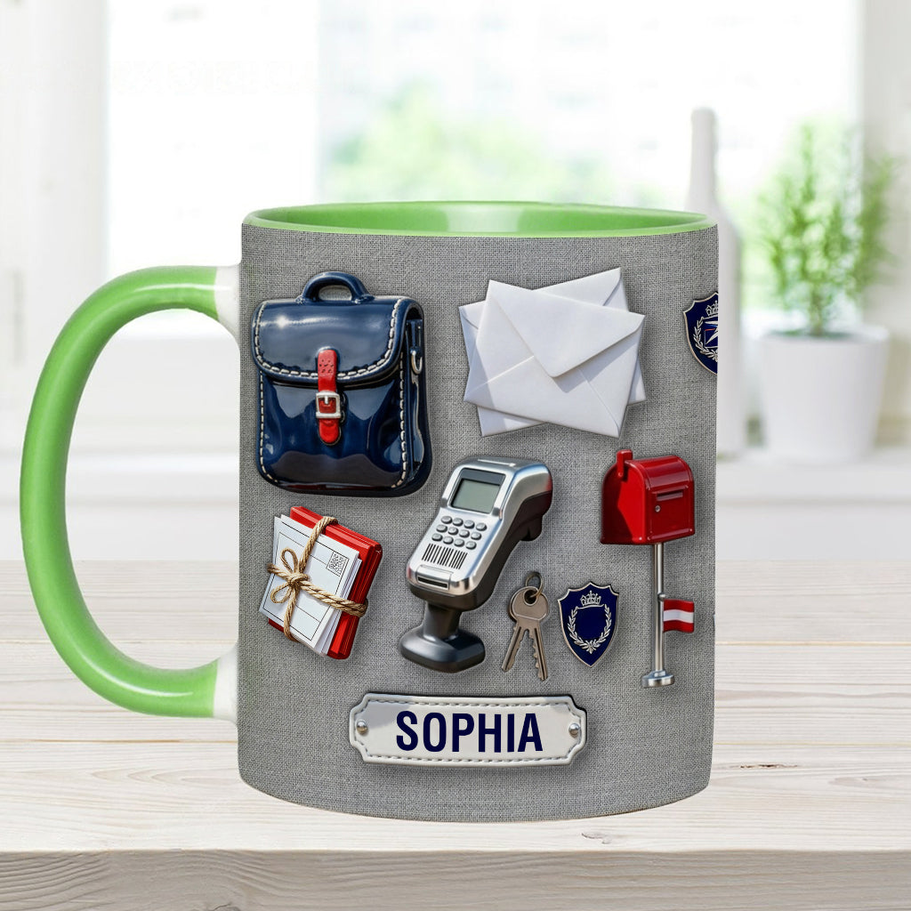 Der beste Postbote der Welt – Personalisierte Tasse und Untersetzer mit Postboten-Motiv