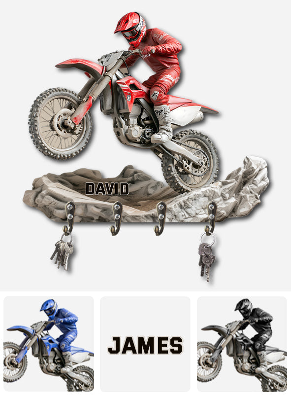 Ride Or Die - Personalized Dirt Bike Custom Shaped Key Rack
