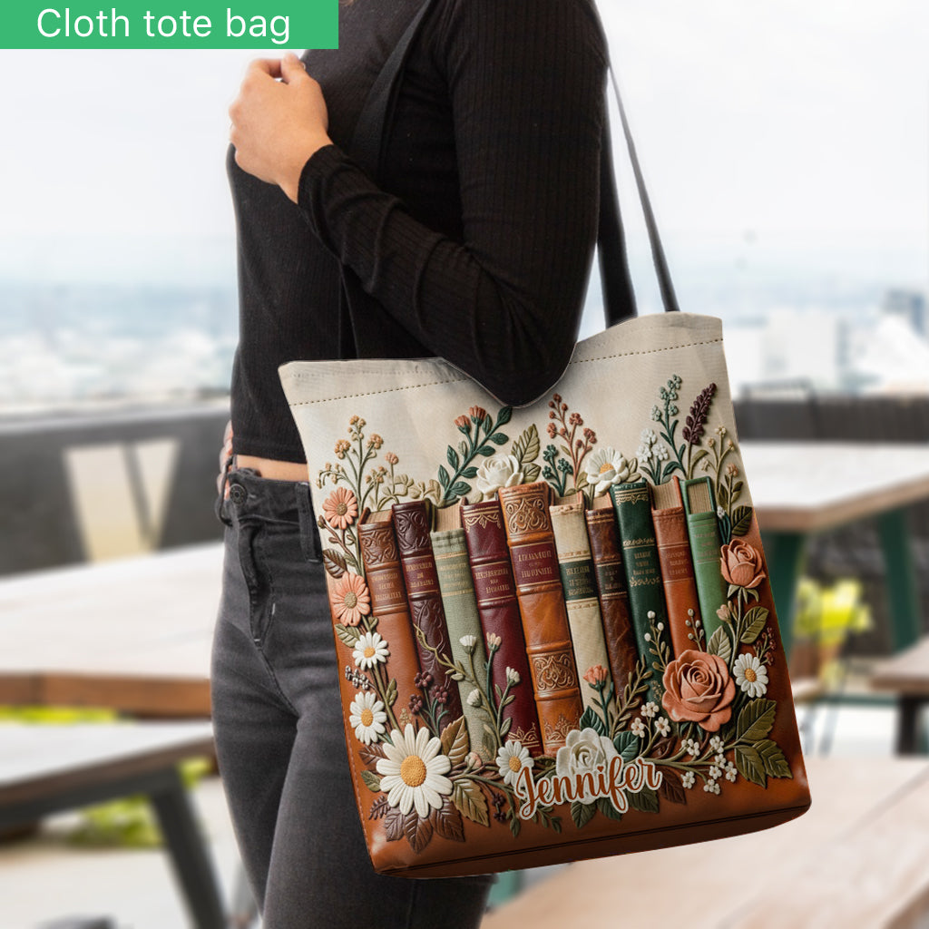 Einfach ein Mädchen, das Bücher liebt – personalisierte Büchertasche