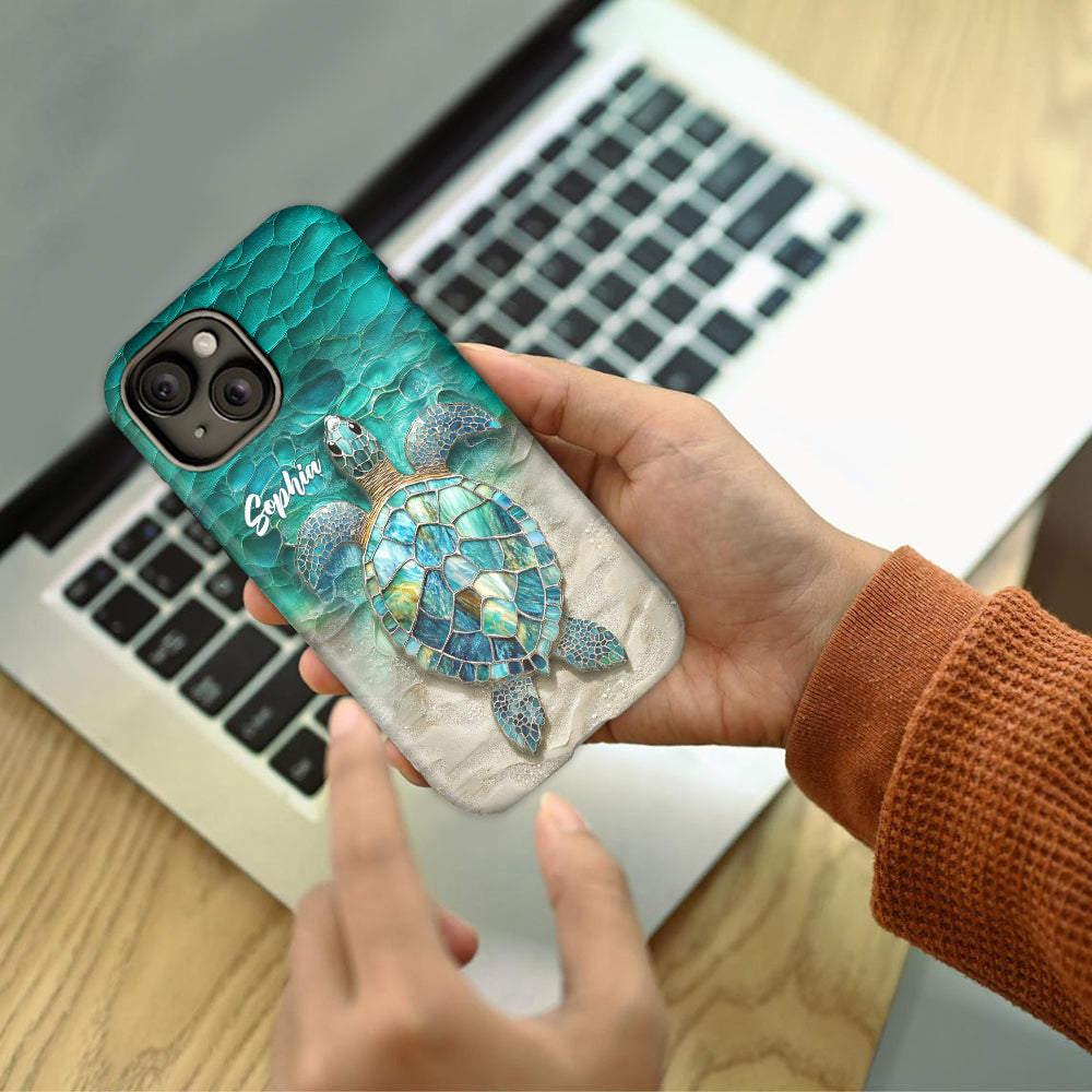 Personalisierte Handyhülle für Meeresschildkröten-Fans – Schildkröten-Vollbilddruck