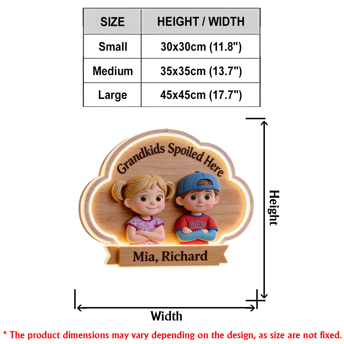 Grandkids Spoiled Here - Personalized Grandma LED Light Acrylic Sign