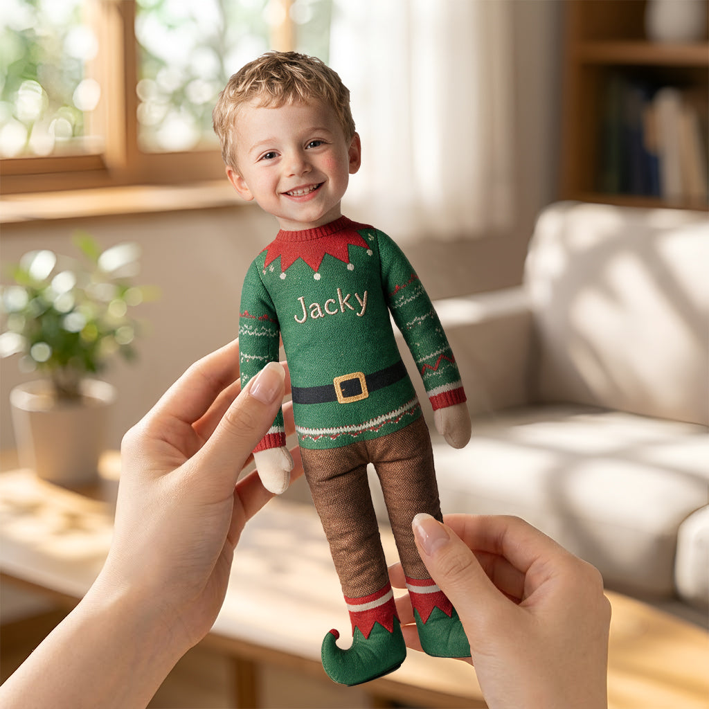 Custom Doll From Any Photo - Personalized Grandma Posable Plush Doll