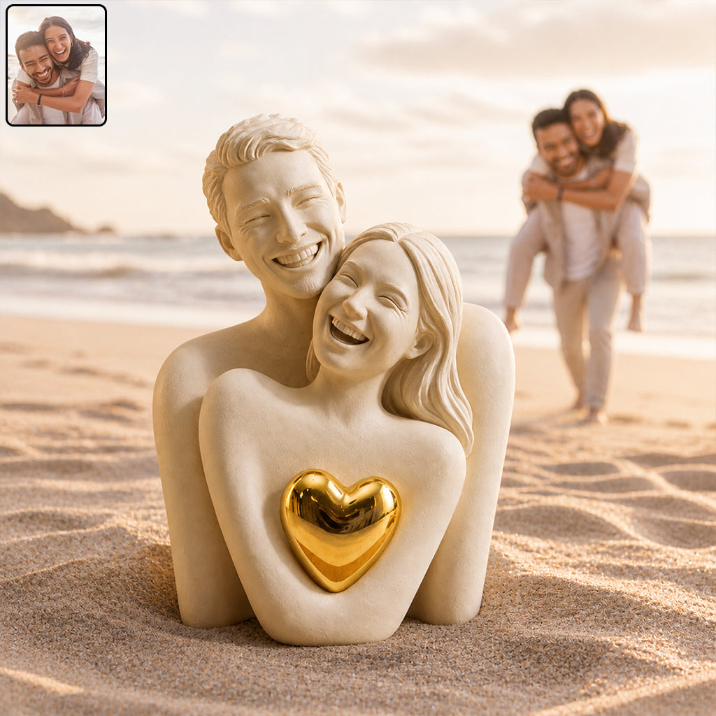 Personalisierte Foto-Abstrakt-Skulptur - Individuelle Paar-Acrylplakette