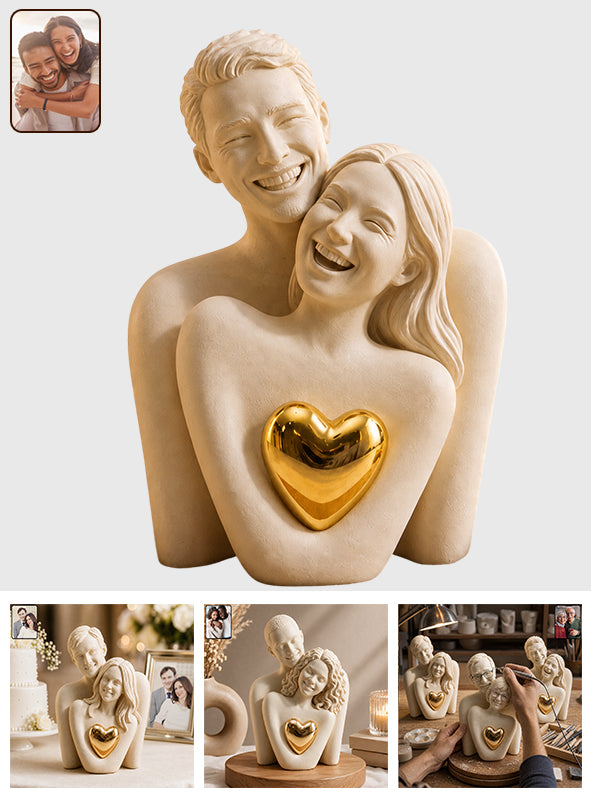 Personalisierte Foto-Abstrakt-Skulptur - Individuelle Paar-Acrylplakette