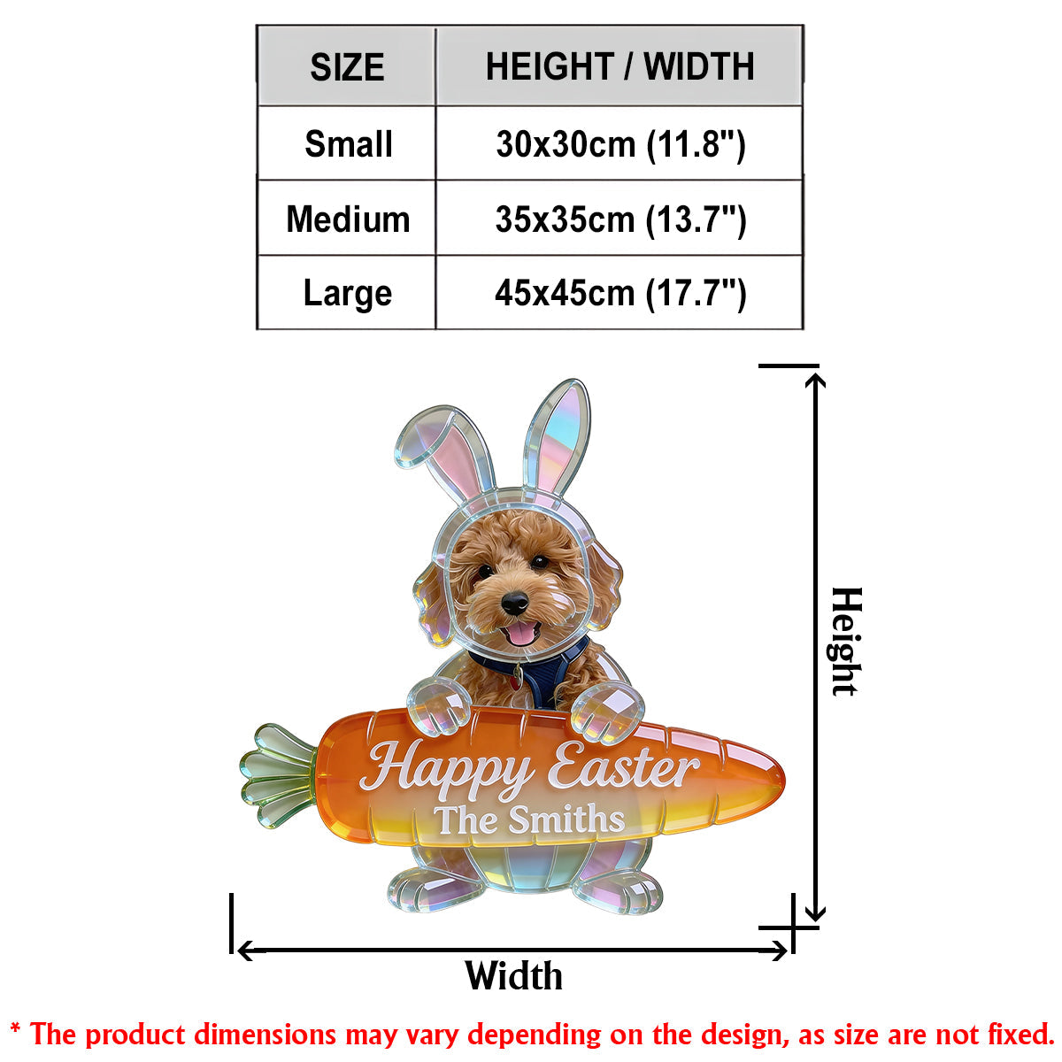 Easter Bunny Puppy - Personalized Dog LED Light Acrylic Sign