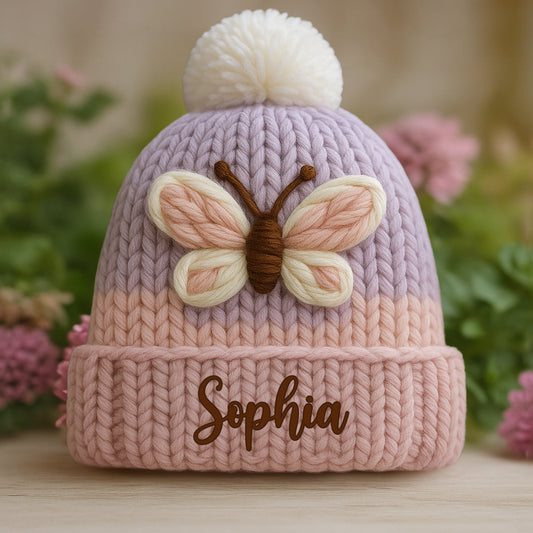 Beautiful Butterfly - Personalized Butterfly Beanie Hat