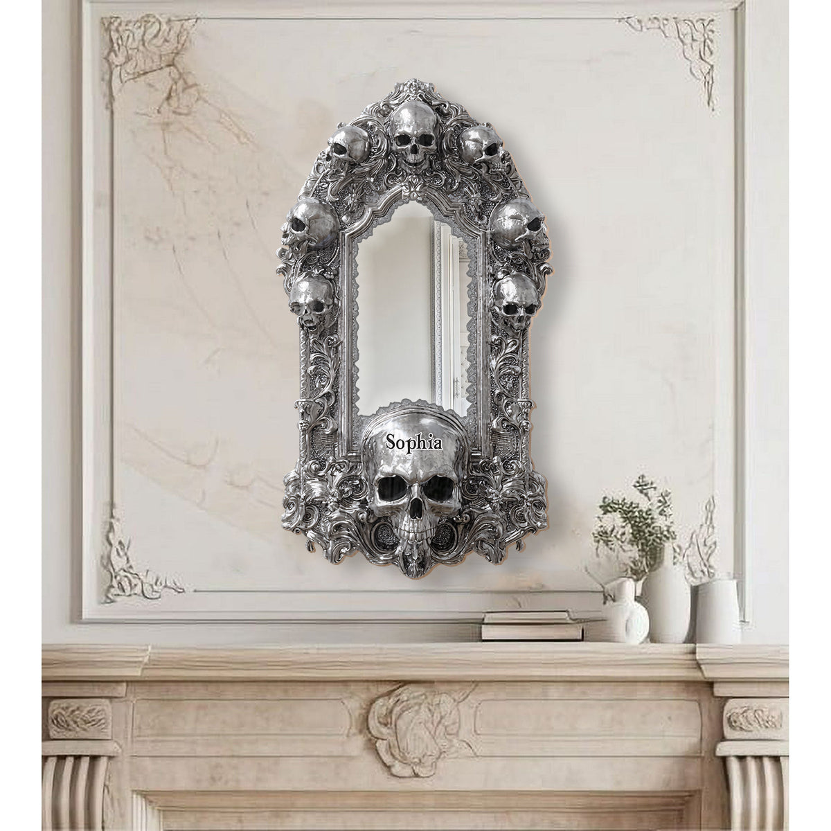 Skullgate-Spiegel – Personalisierter Totenkopf-Wandspiegel