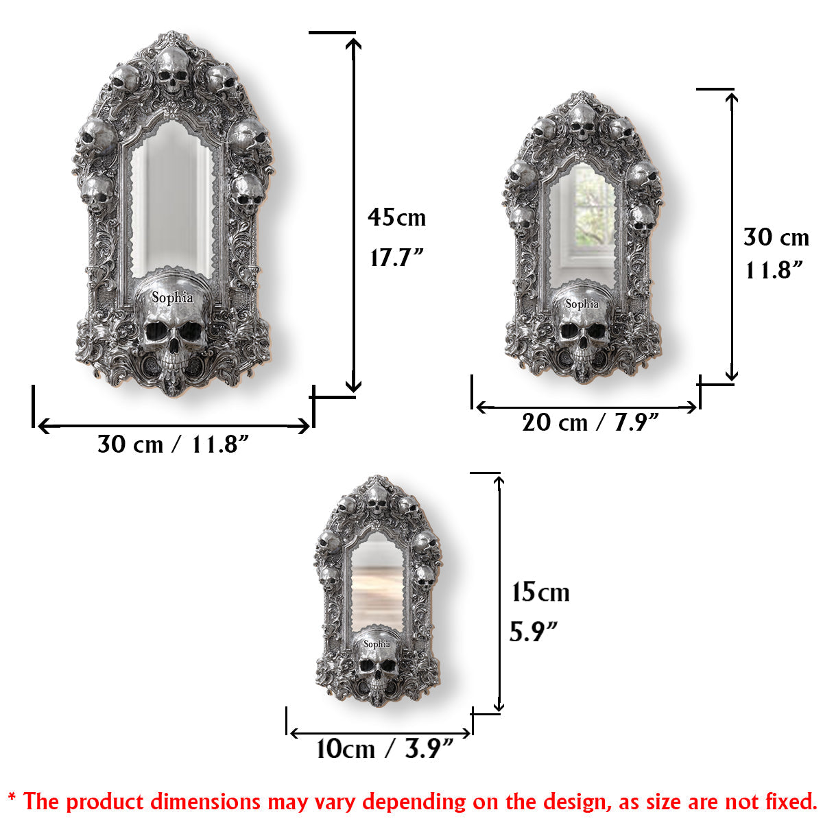 Skullgate-Spiegel – Personalisierter Totenkopf-Wandspiegel