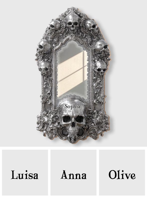 Skullgate-Spiegel – Personalisierter Totenkopf-Wandspiegel