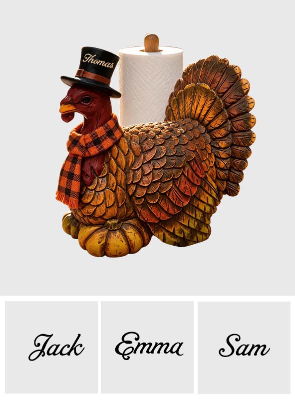 Personalisierte Thanksgiving Truthahn Dekoration - Papiertuchständer